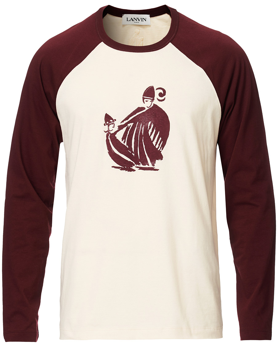 Hombres | Camisetas | Lanvin | Long Sleeve Logo Tee Garnet