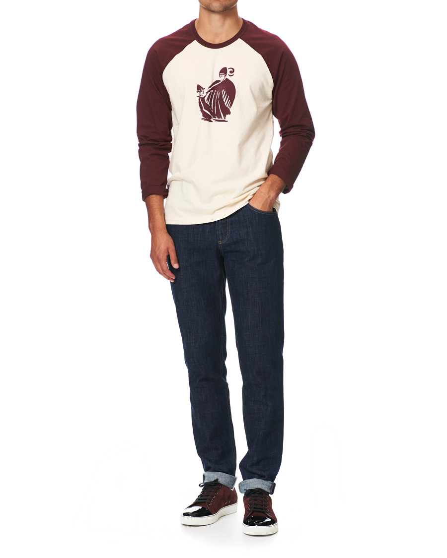 Hombres | Camisetas | Lanvin | Long Sleeve Logo Tee Garnet