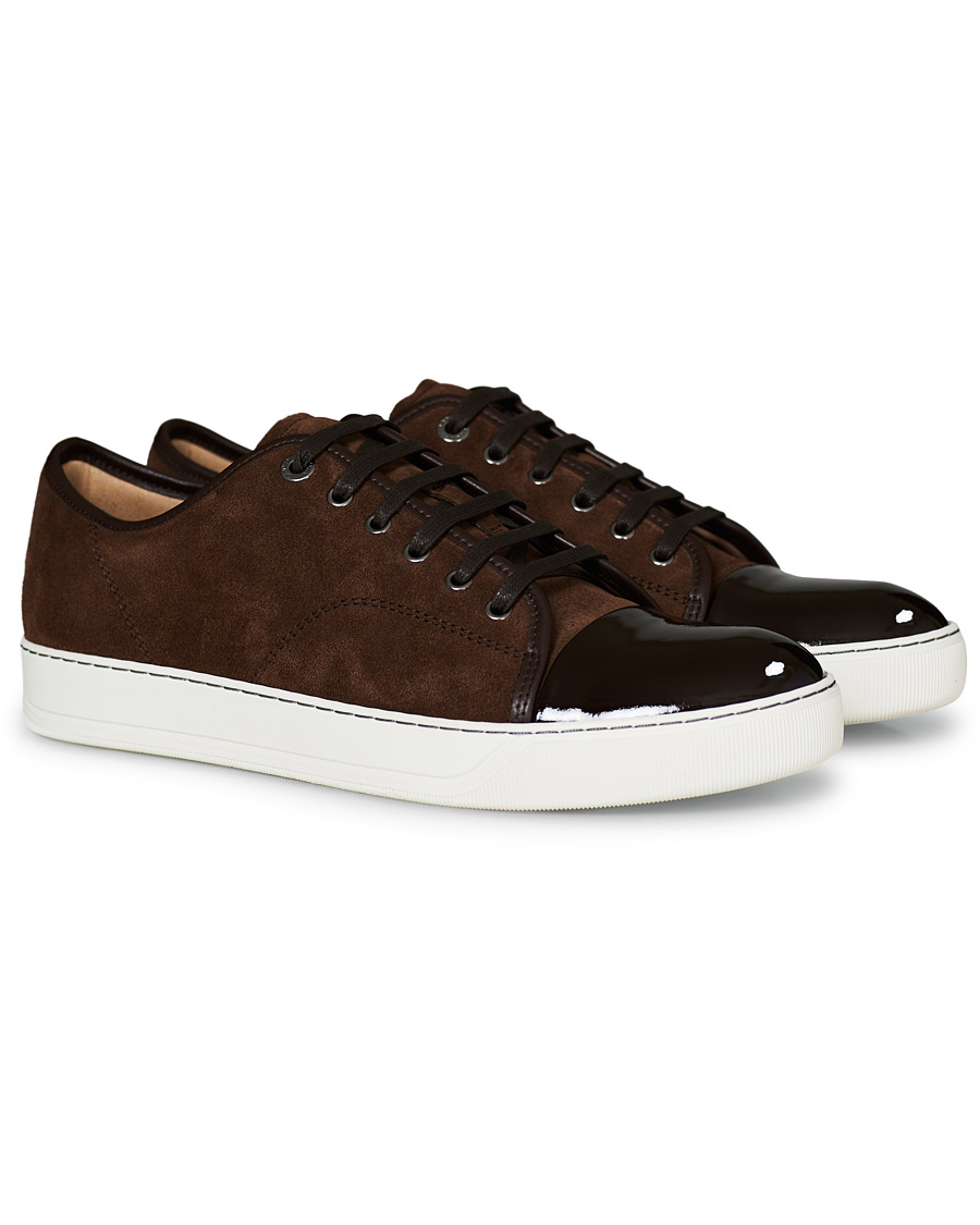 Hombres | Lanvin Patent Captoe Sneaker Brown Suede | Lanvin | Patent Captoe Sneaker Brown Suede