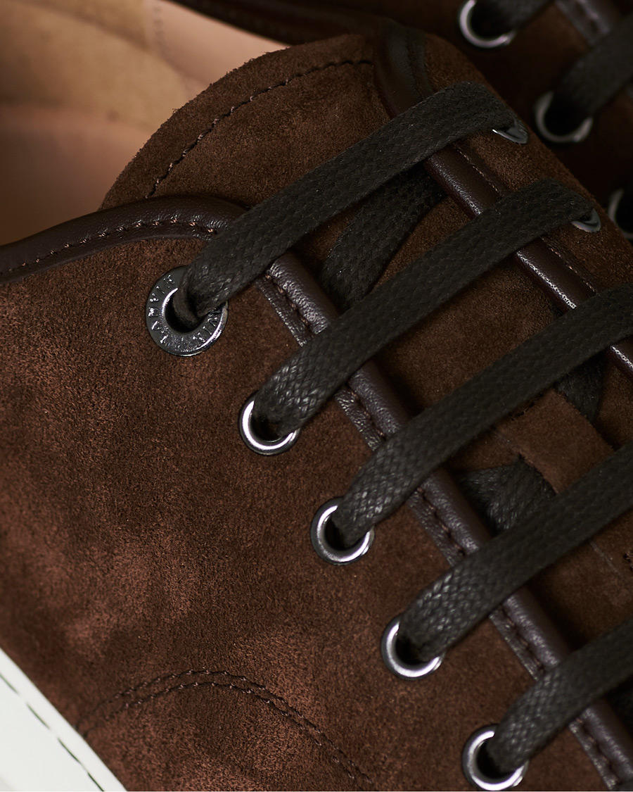 Hombres | Lanvin Patent Captoe Sneaker Brown Suede | Lanvin | Patent Captoe Sneaker Brown Suede