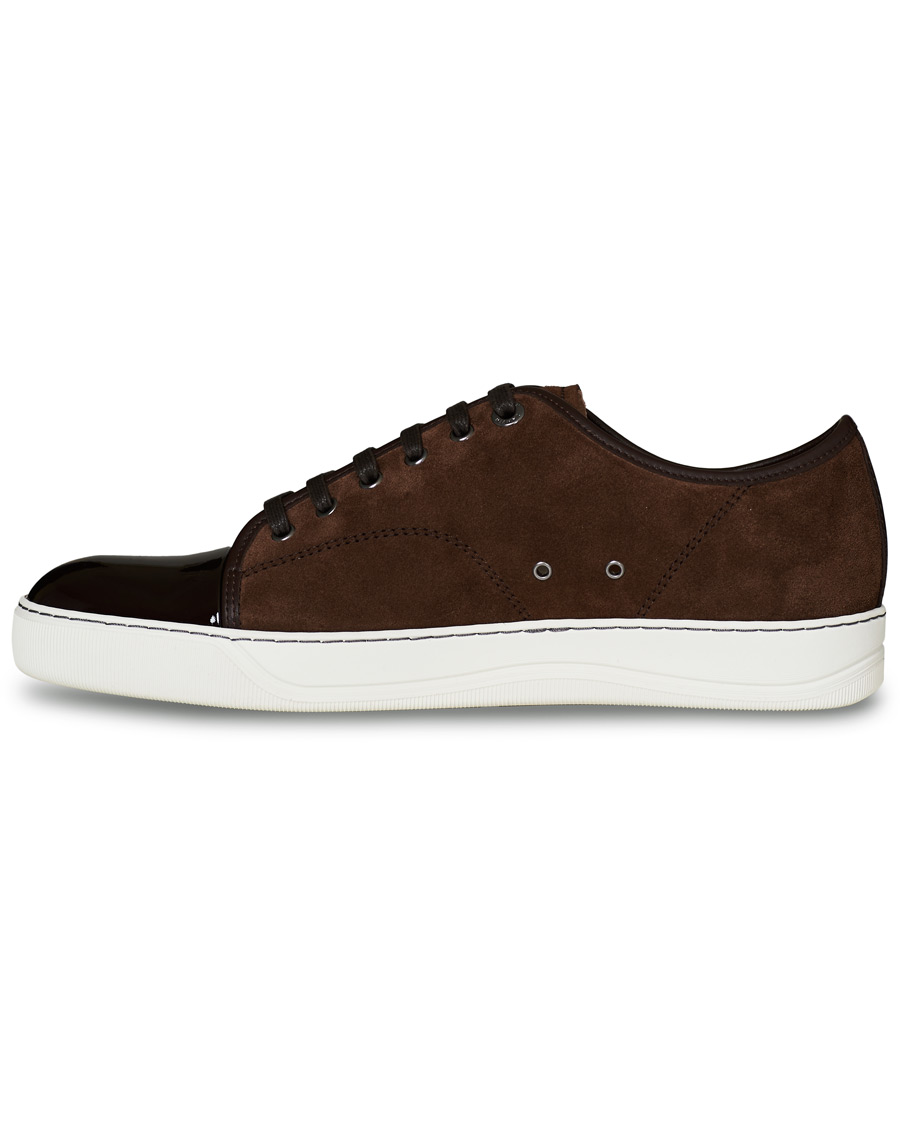 Hombres | Lanvin Patent Captoe Sneaker Brown Suede | Lanvin | Patent Captoe Sneaker Brown Suede
