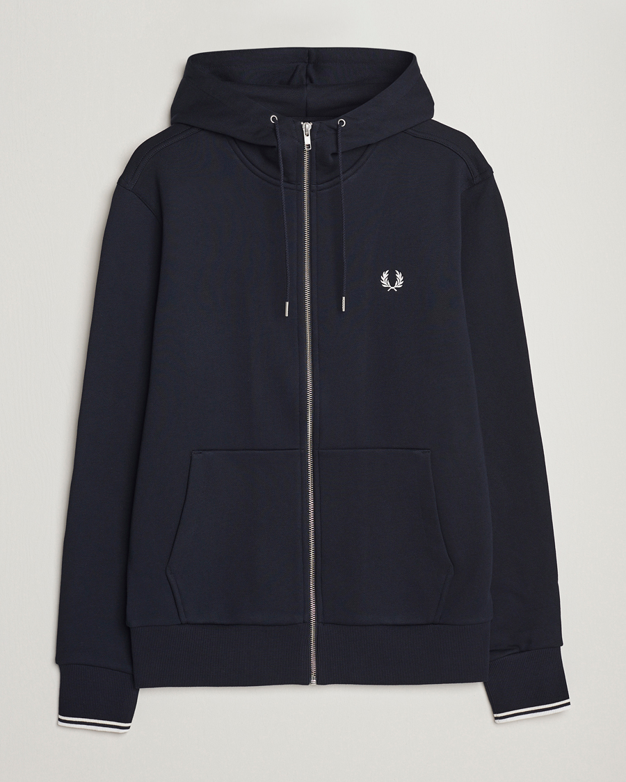 Hombres | Jerséis y prendas de punto | Fred Perry | Full Zip Hooded Sweatshirt Navy