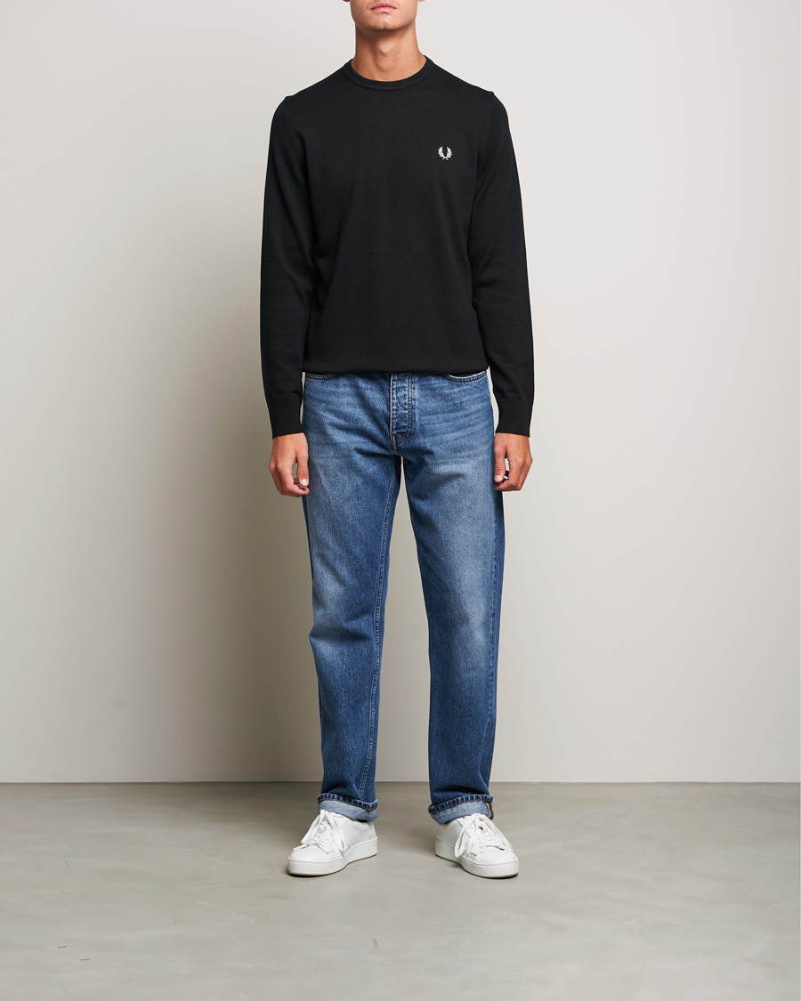 Hombres | Jerséis y prendas de punto | Fred Perry | Classic Crew Neck Jumper Black