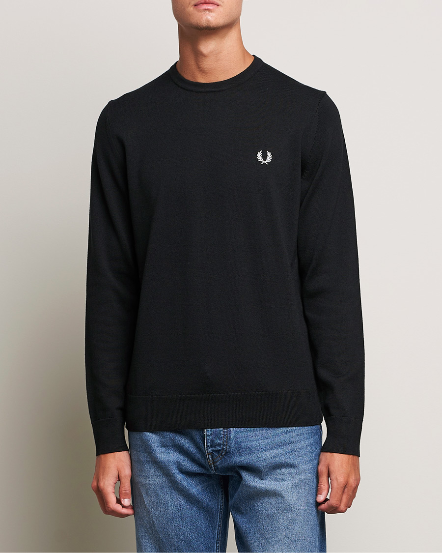 Hombres | Fred Perry | Fred Perry | Classic Crew Neck Jumper Black