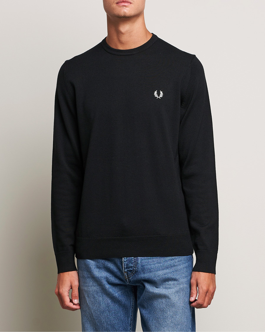 Hombres | Jerséis y prendas de punto | Fred Perry | Classic Crew Neck Jumper Black