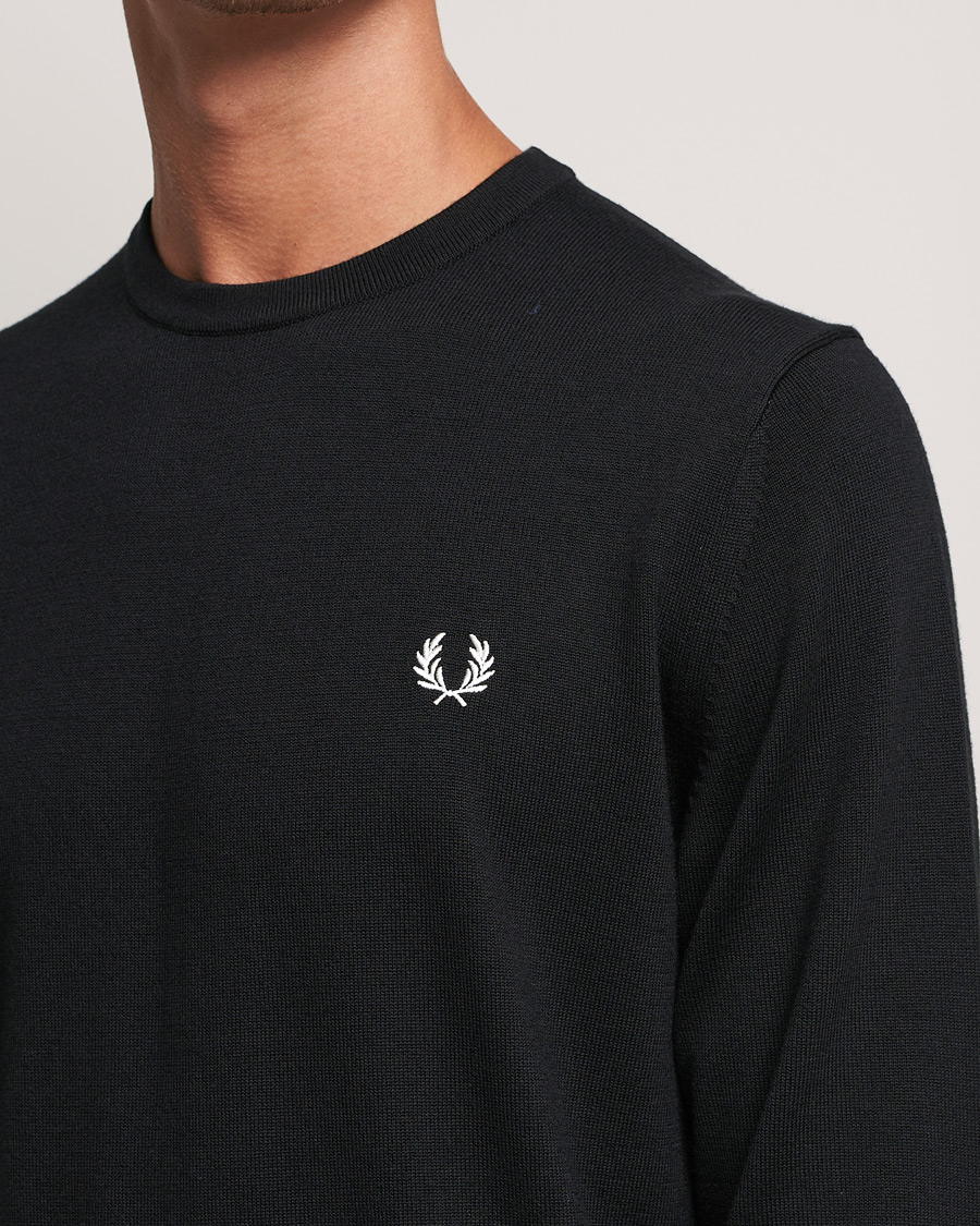 Hombres | Jerséis y prendas de punto | Fred Perry | Classic Crew Neck Jumper Black