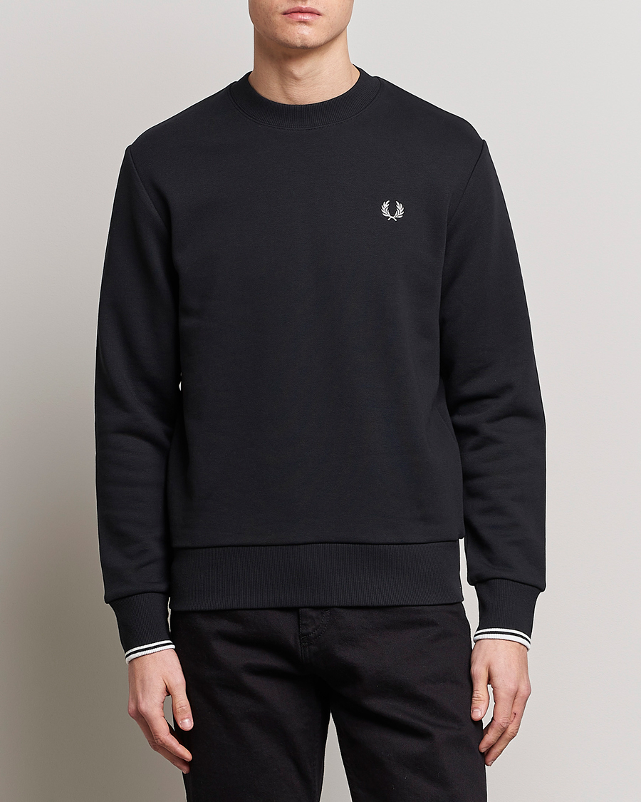 Hombres | Fred Perry | Fred Perry | Crew Neck Sweatshirt Black