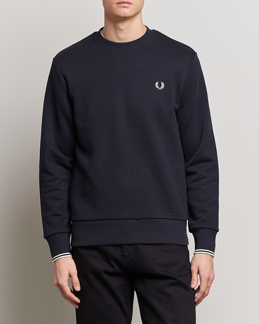 Hombres | Fred Perry | Fred Perry | Crew Neck Sweatshirt Navy