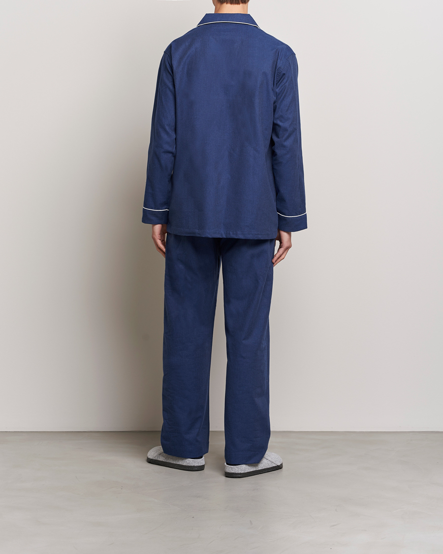 Hombres | Pijamas y batas | Derek Rose | Brushed Cotton Flanell Pyjama Set Navy