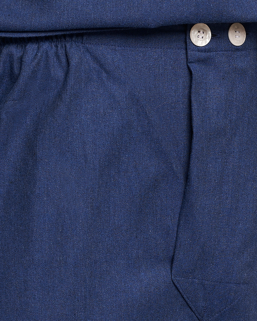 Hombres | Pijamas y batas | Derek Rose | Brushed Cotton Flanell Pyjama Set Navy