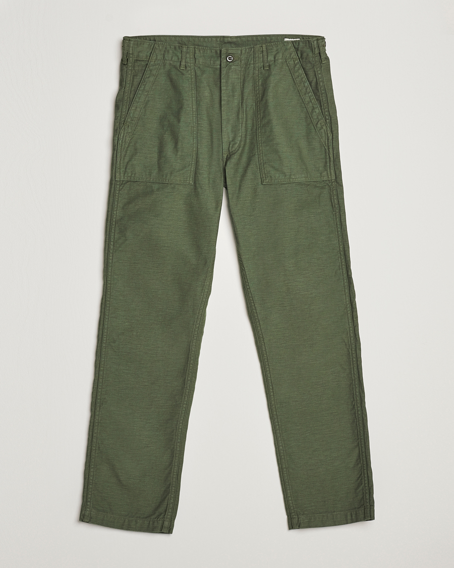 Hombres | Pantalones | orSlow | Slim Fit Original Sateen Fatigue Pants Green