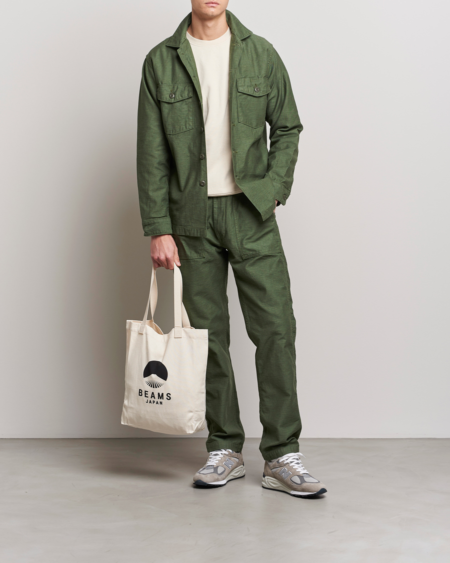 Hombres | Pantalones | orSlow | Slim Fit Original Sateen Fatigue Pants Green