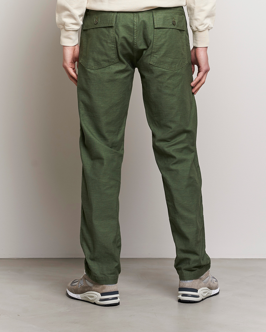 Hombres | Pantalones | orSlow | Slim Fit Original Sateen Fatigue Pants Green