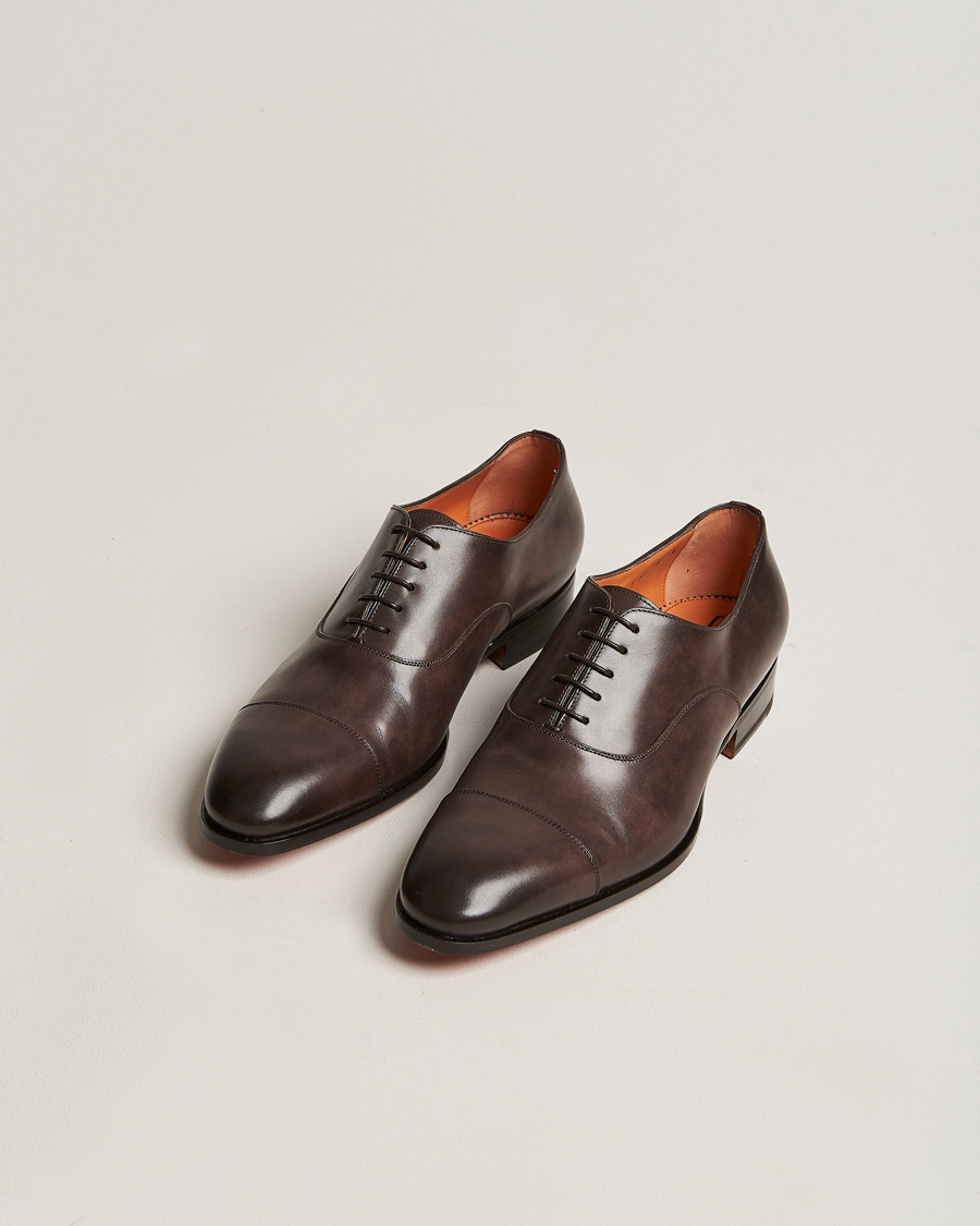 Hombres | Santoni Blake Oxford Dark Brown Calf | Santoni | Blake Oxford Dark Brown Calf