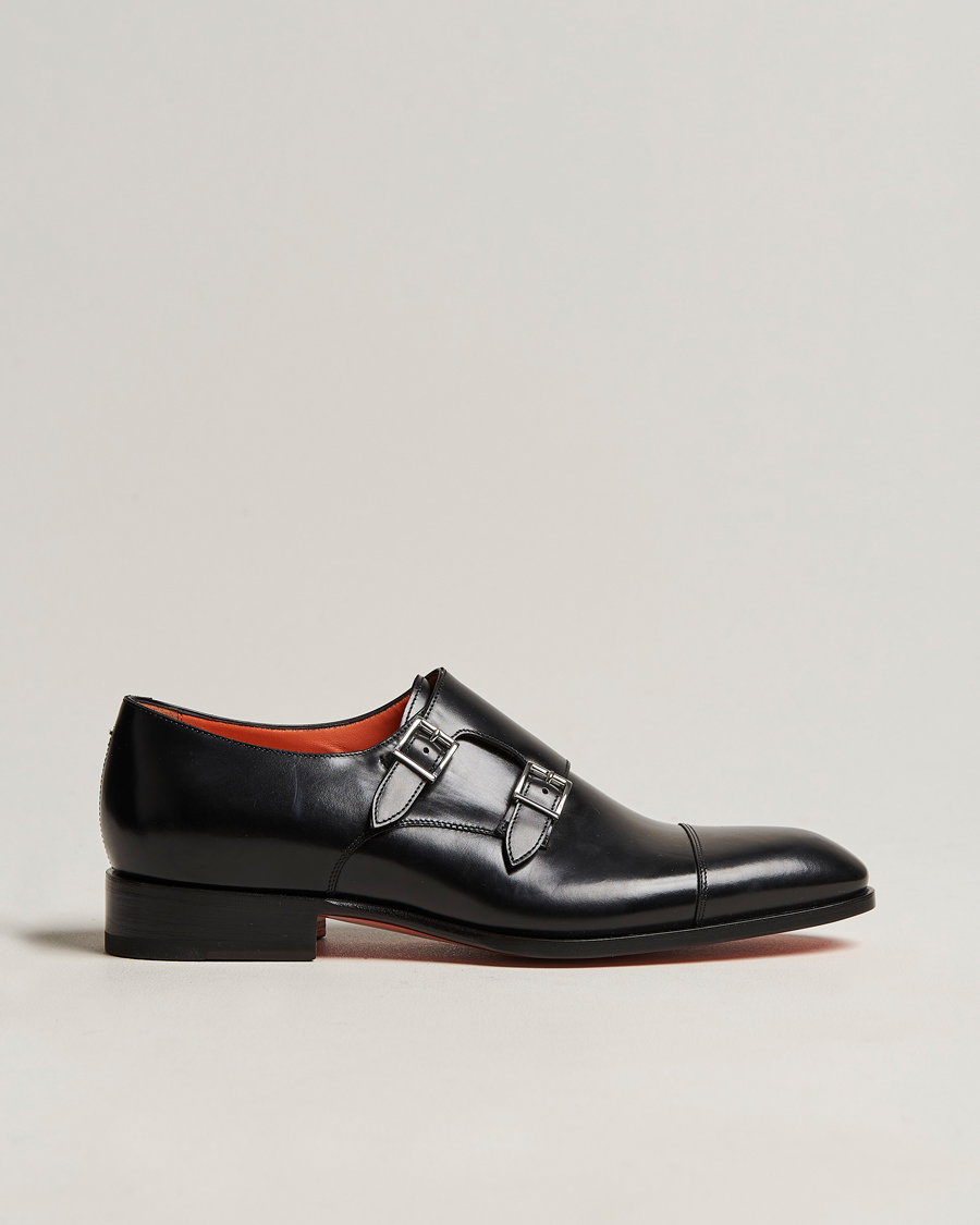 Hombres | Santoni Blake Double Monk Black Calf | Santoni | Blake Double Monk Black Calf