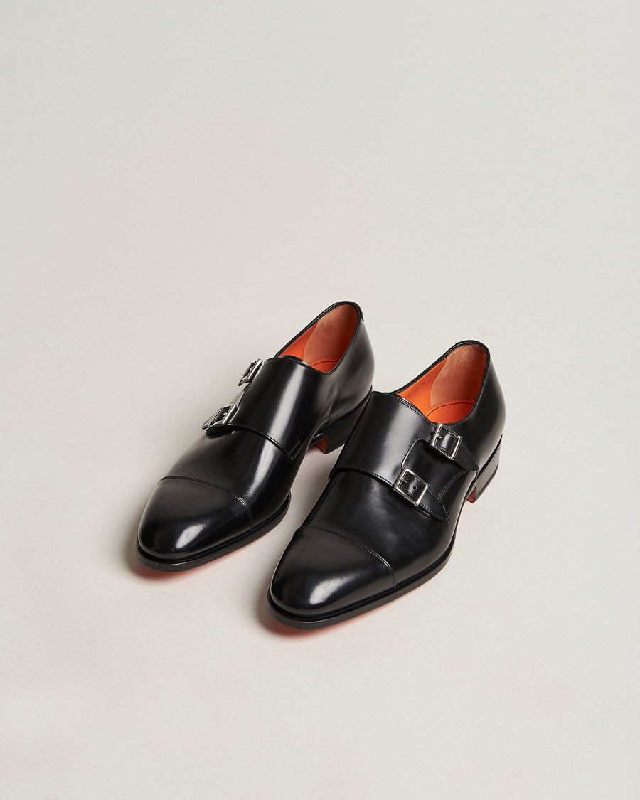 Hombres | Zapatos | Santoni | Blake Double Monk  Black Calf