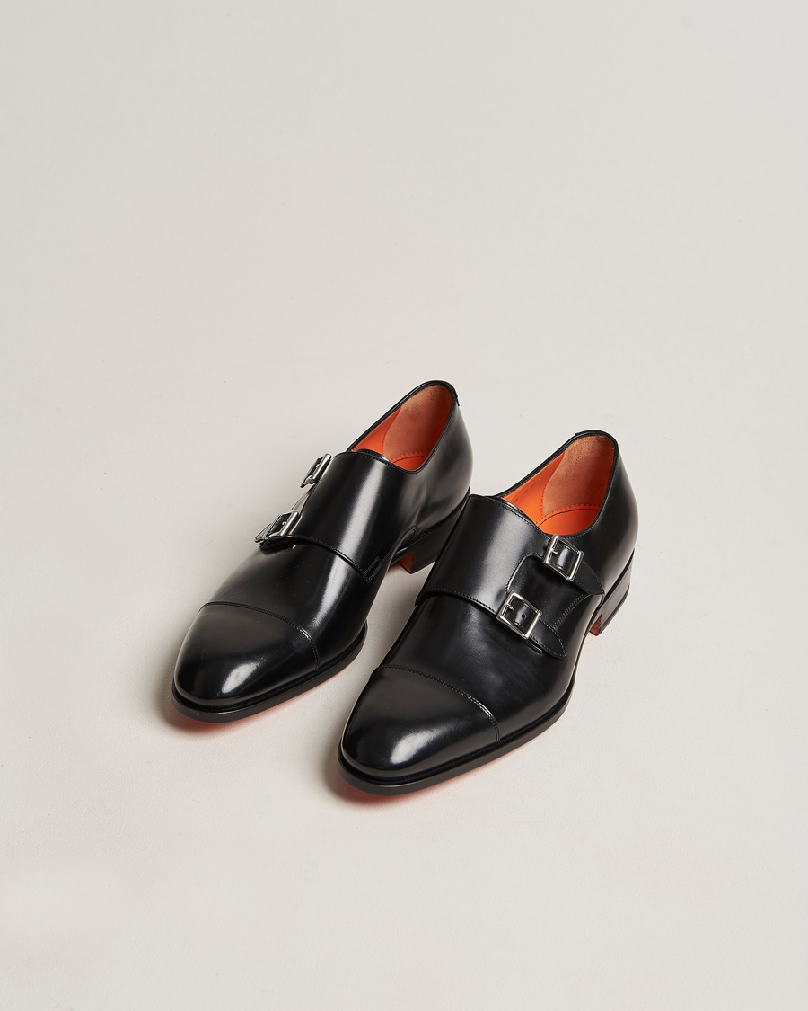 Hombres | Santoni Blake Double Monk Black Calf | Santoni | Blake Double Monk Black Calf