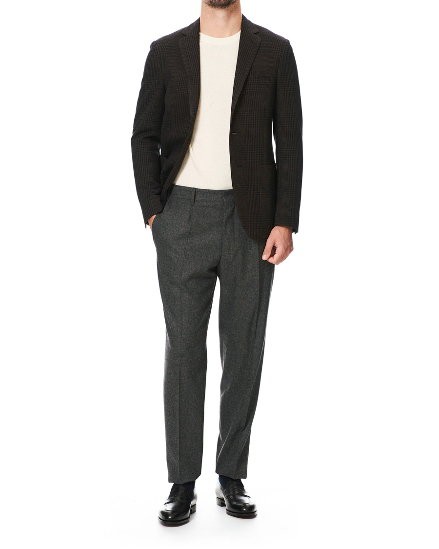 Hombres | Pantalones | The Gigi | Tonga Stretch Flannel Trousers Grey Melange