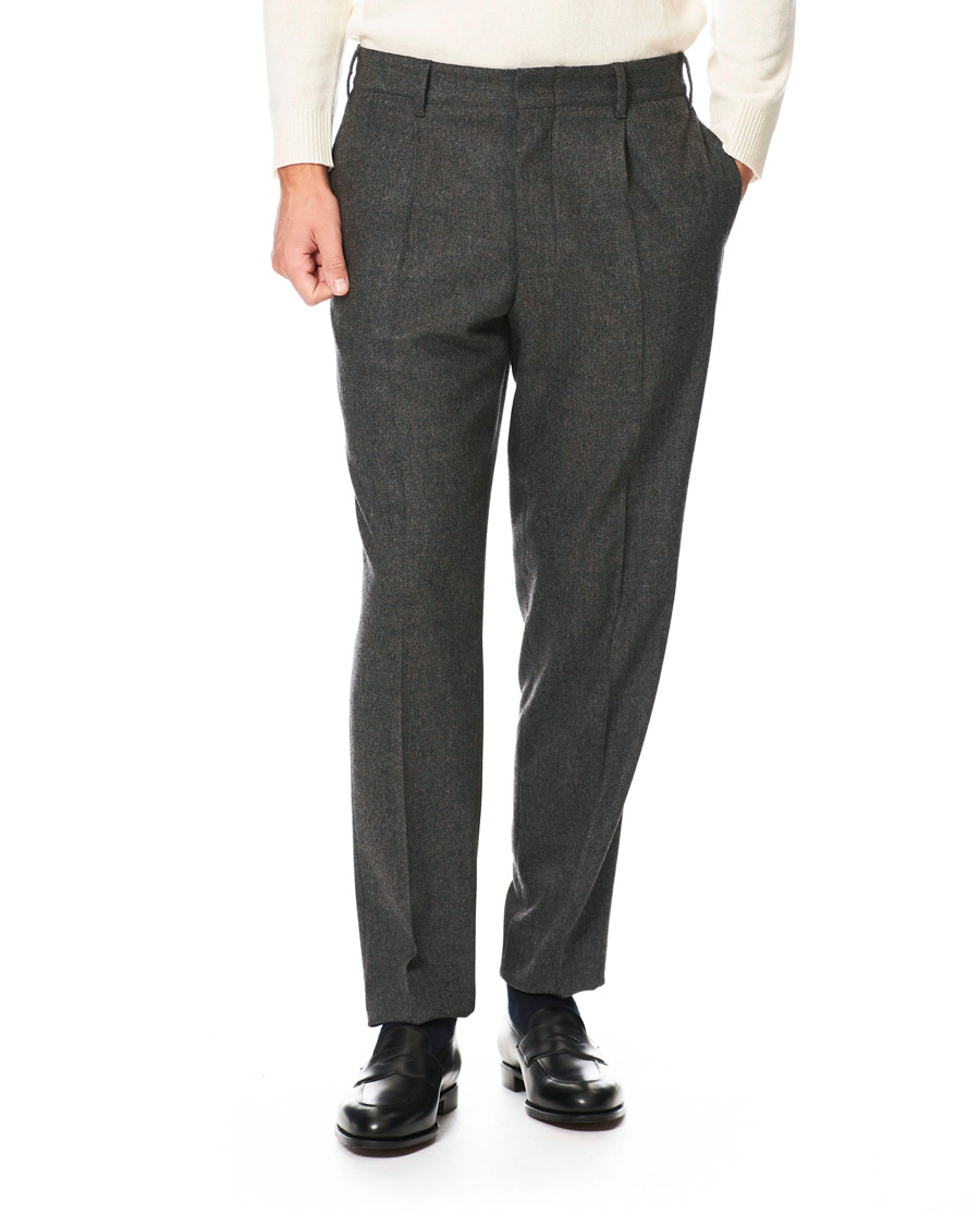 Hombres | Pantalones | The Gigi | Tonga Stretch Flannel Trousers Grey Melange