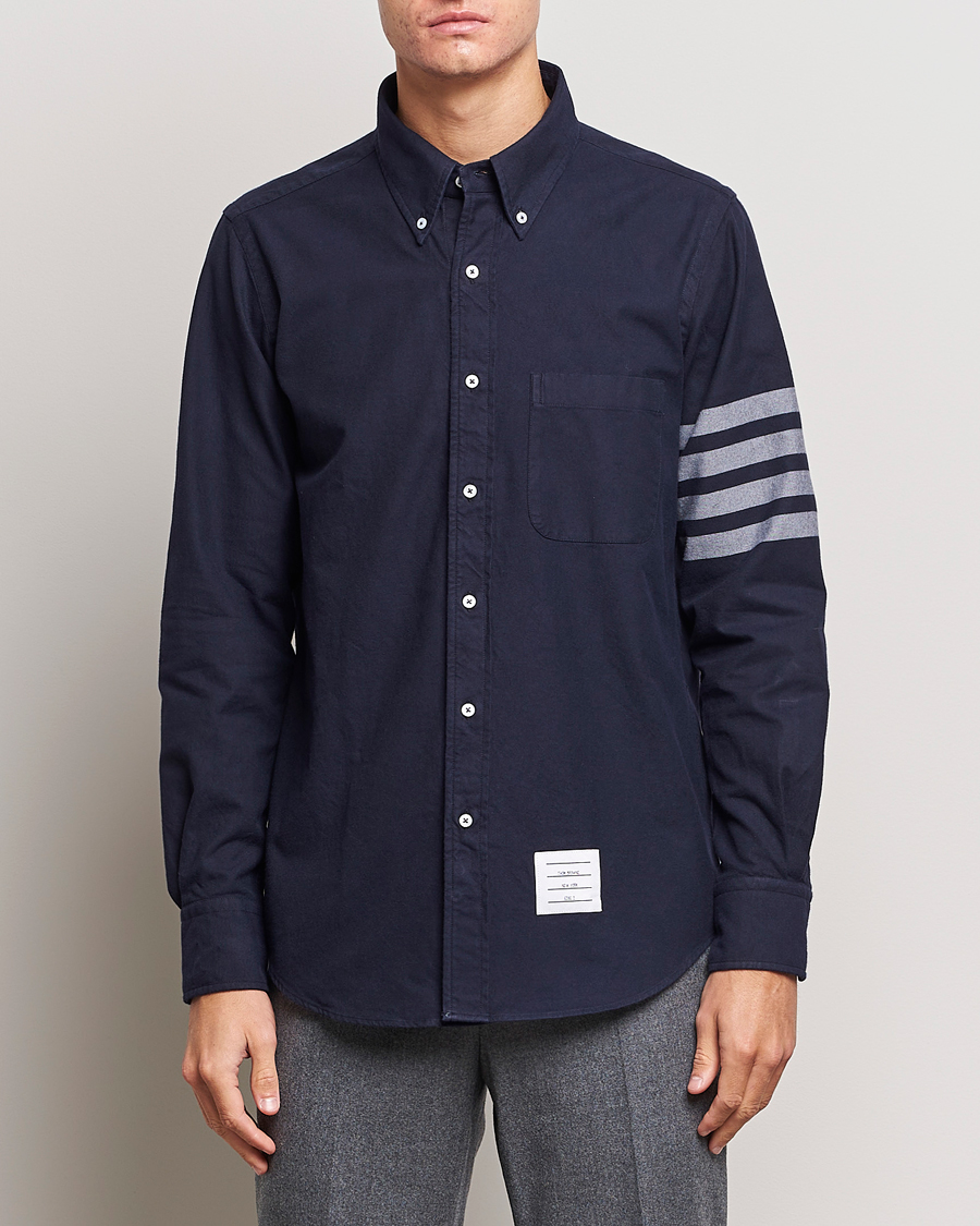 Hombres |  | Thom Browne | 4 Bar Flannel Shirt Navy