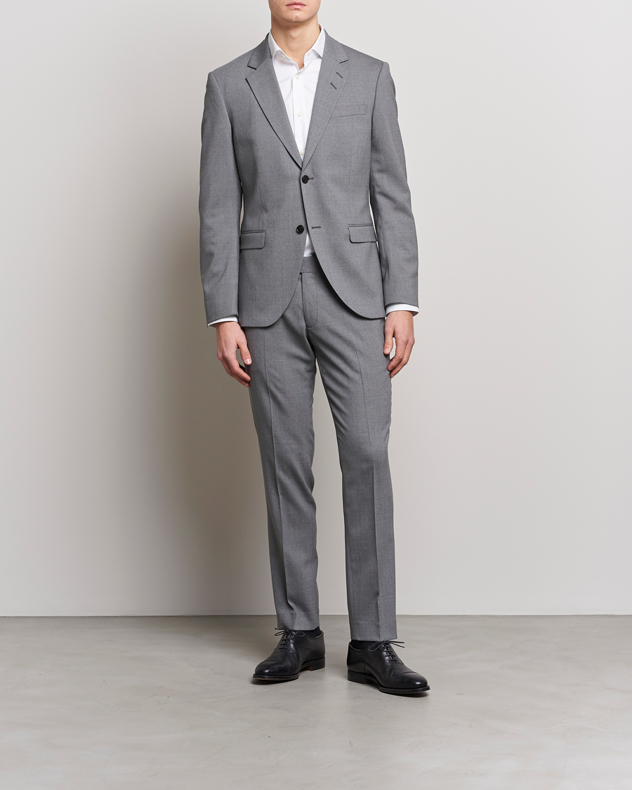 Hombres | Pantalones | Tiger of Sweden | Tordon Wool Suit Trousers Grey