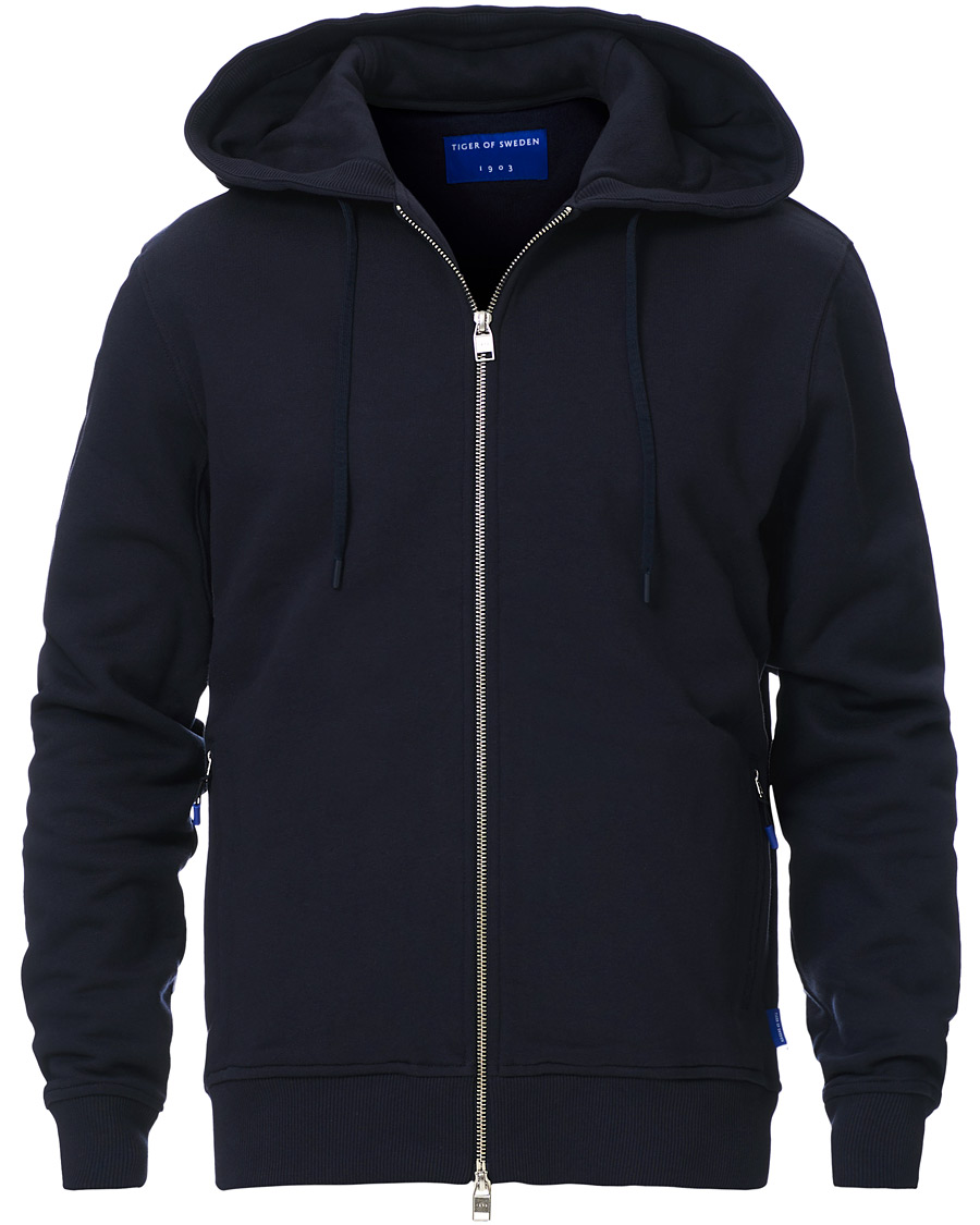 Hombres | Jerséis y prendas de punto | Tiger of Sweden | Movement Namir Full Zip Hoodie Blue