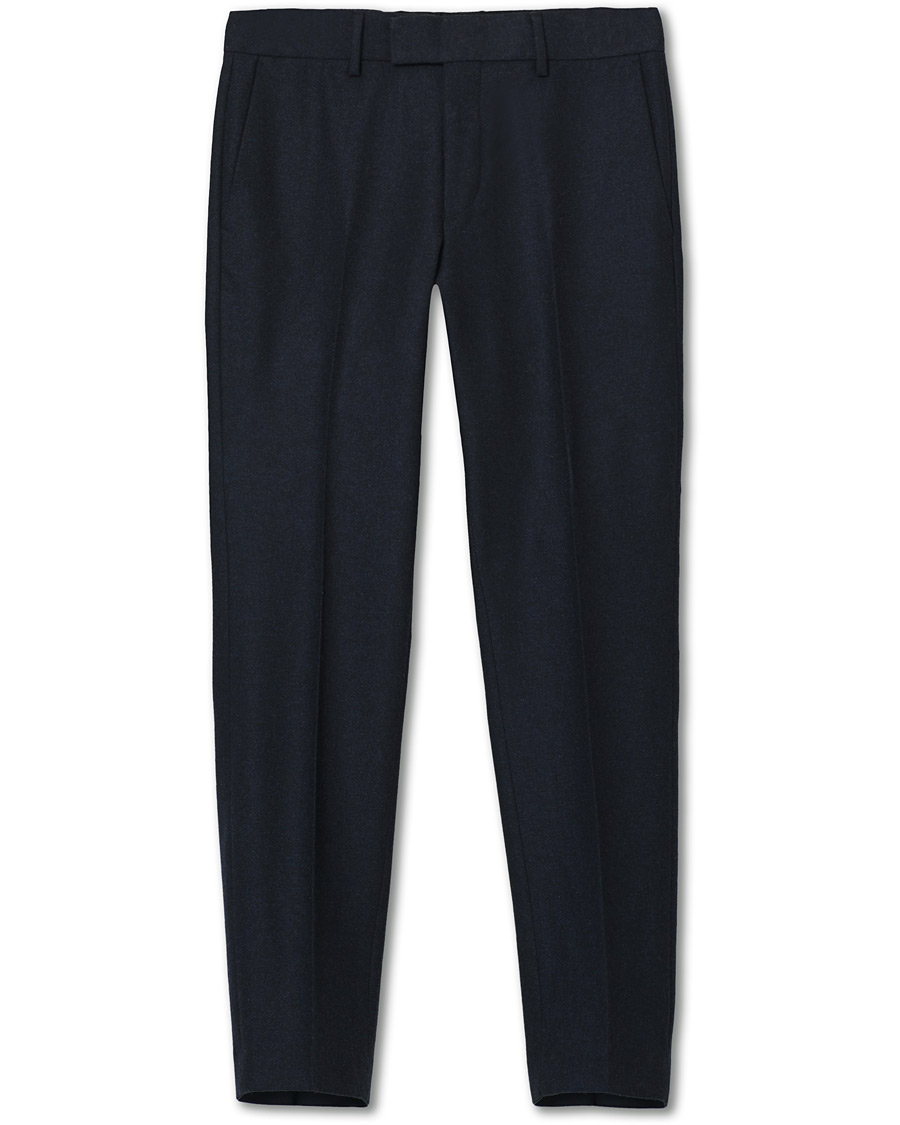 Hombres | Pantalones | Tiger of Sweden | Tordon Flannel Trousers Navy