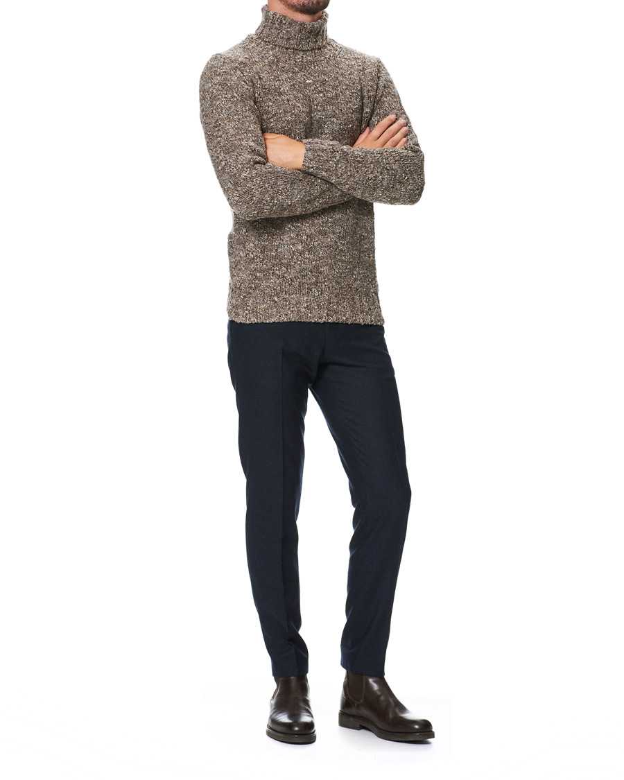 Hombres | Pantalones | Tiger of Sweden | Tordon Flannel Trousers Navy