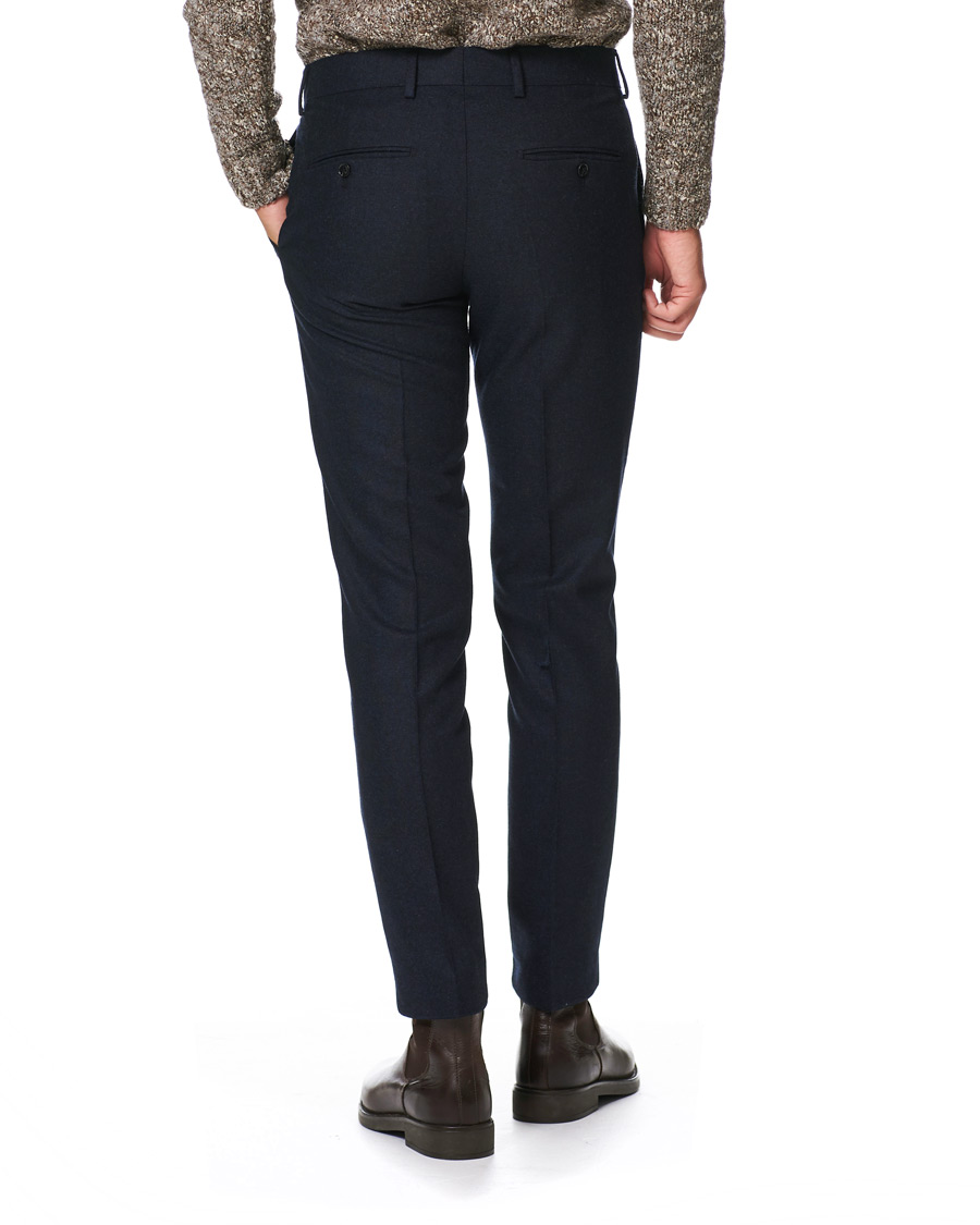 Hombres | Pantalones | Tiger of Sweden | Tordon Flannel Trousers Navy