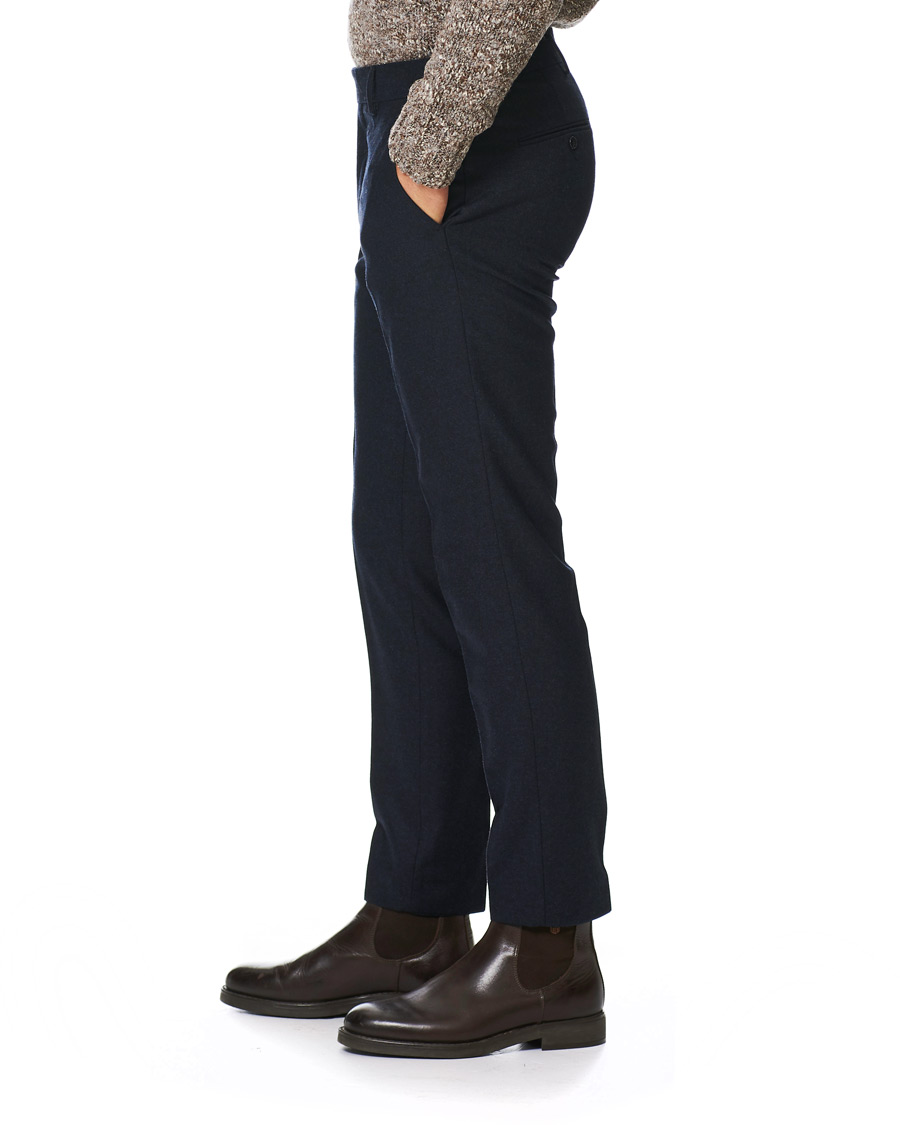 Hombres | Pantalones | Tiger of Sweden | Tordon Flannel Trousers Navy