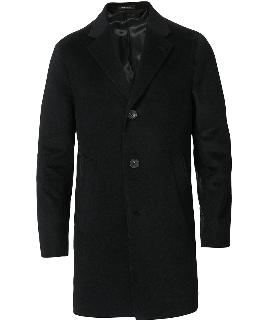 Hombres | Abrigos y chaquetas | Oscar Jacobson | Storvik Wool/Cashmere Coat Black