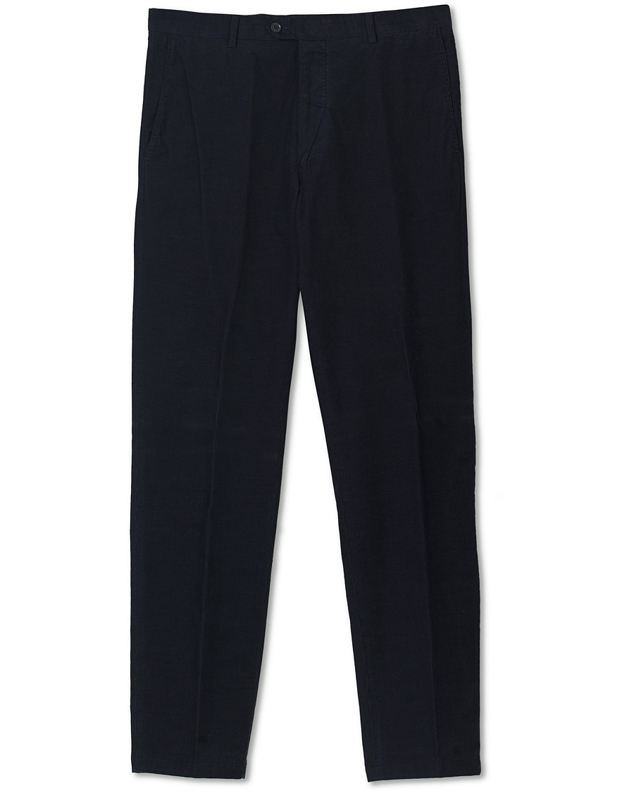 Hombres | Pantalones | Oscar Jacobson | Denz Baby Cord Trousers Navy