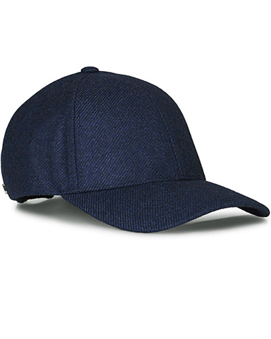 Hombres | Varsity Headwear Loro Piana Cashmere Baseball Cap Navy | Varsity Headwear | Loro Piana Cashmere Baseball Cap Navy