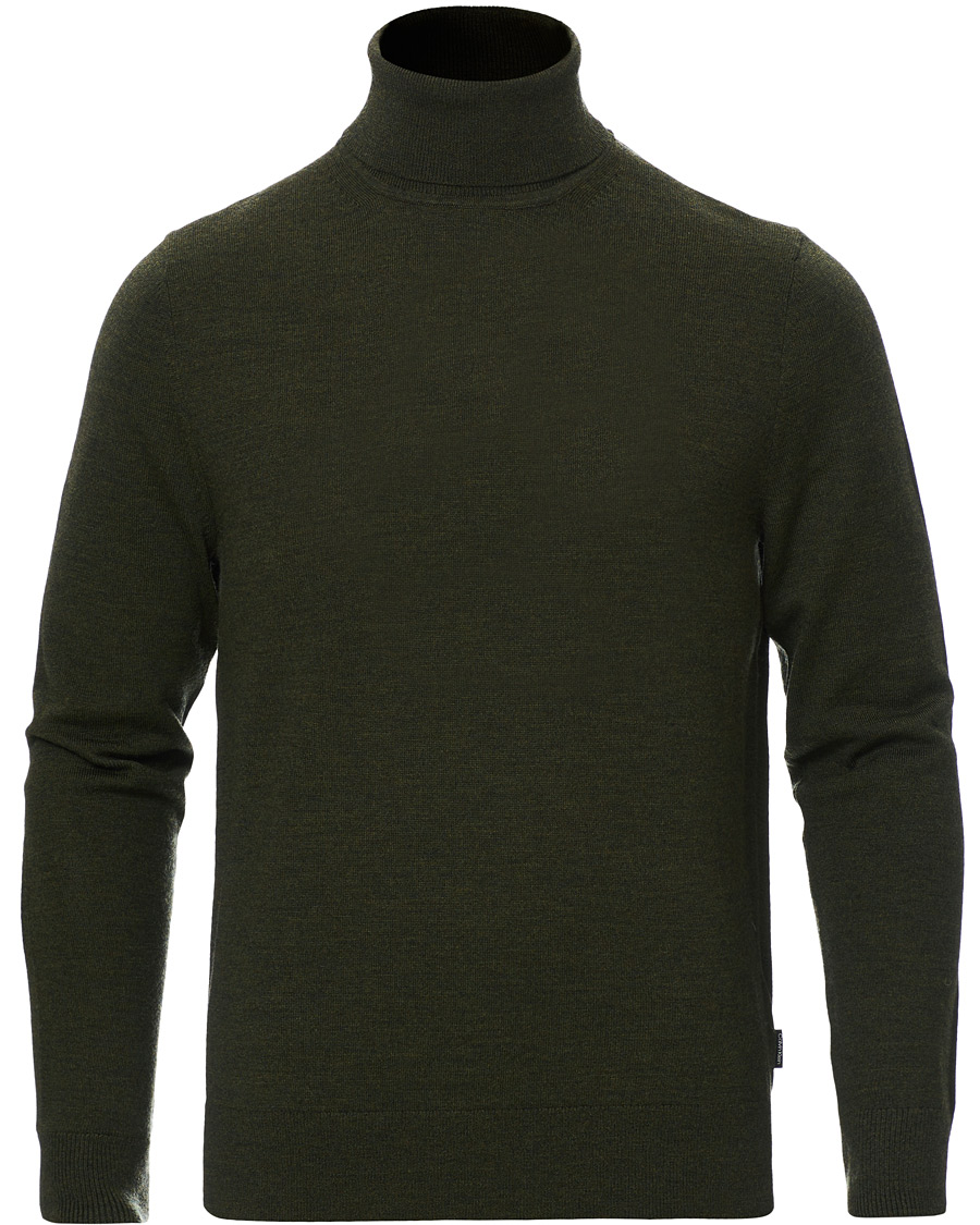 Hombres | Jerséis y prendas de punto | Calvin Klein | Superior Wool Rollneck Dark Olive