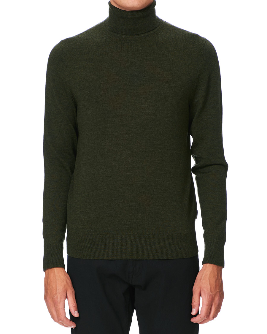 Hombres | Jerséis y prendas de punto | Calvin Klein | Superior Wool Rollneck Dark Olive