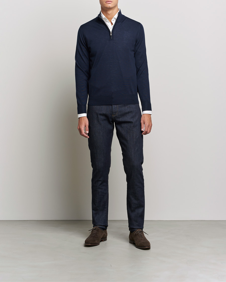 Hombres | Vaqueros | Canali | Slim Fit Stretch Jeans Dark Rinse