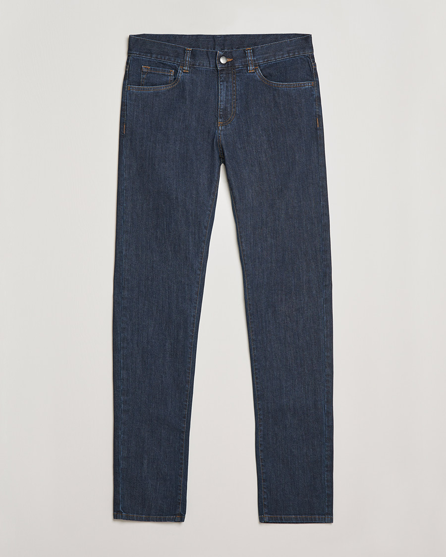 Hombres | Vaqueros | Canali | Slim Fit Stretch Jeans Dark Blue Wash
