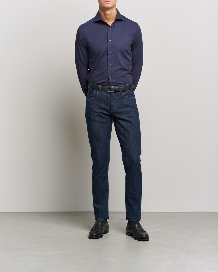 Hombres | Vaqueros | Canali | Slim Fit Stretch Jeans Dark Blue Wash