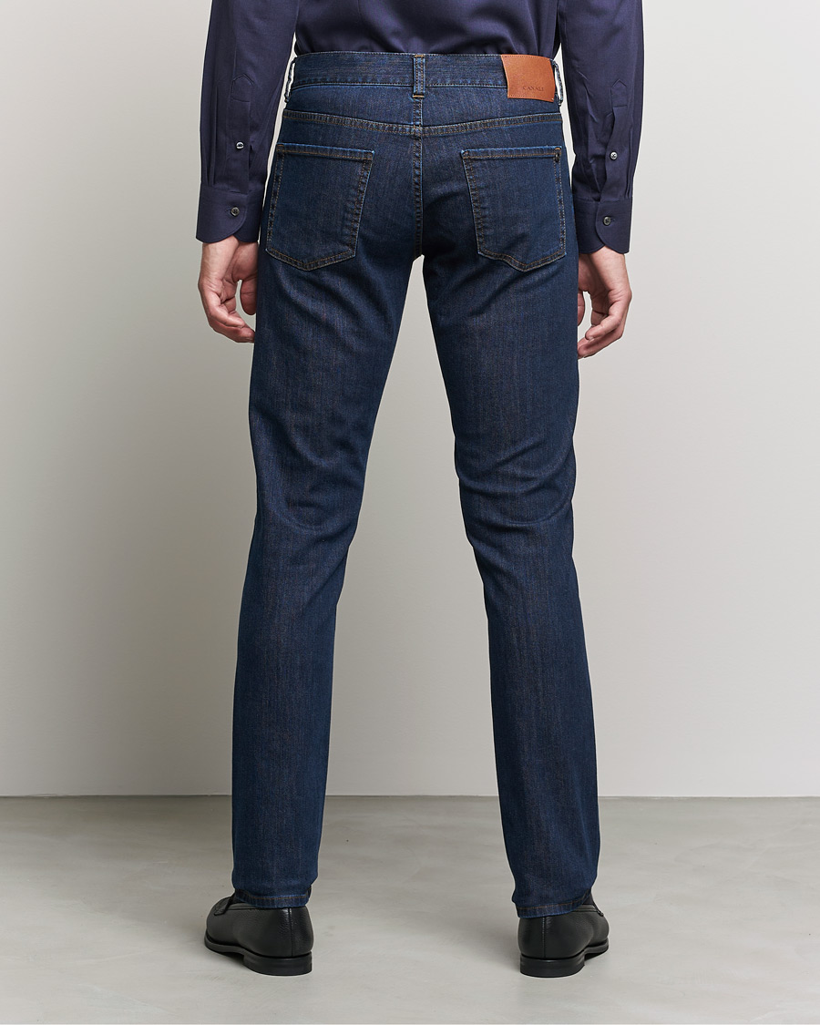 Hombres | Vaqueros | Canali | Slim Fit Stretch Jeans Dark Blue Wash