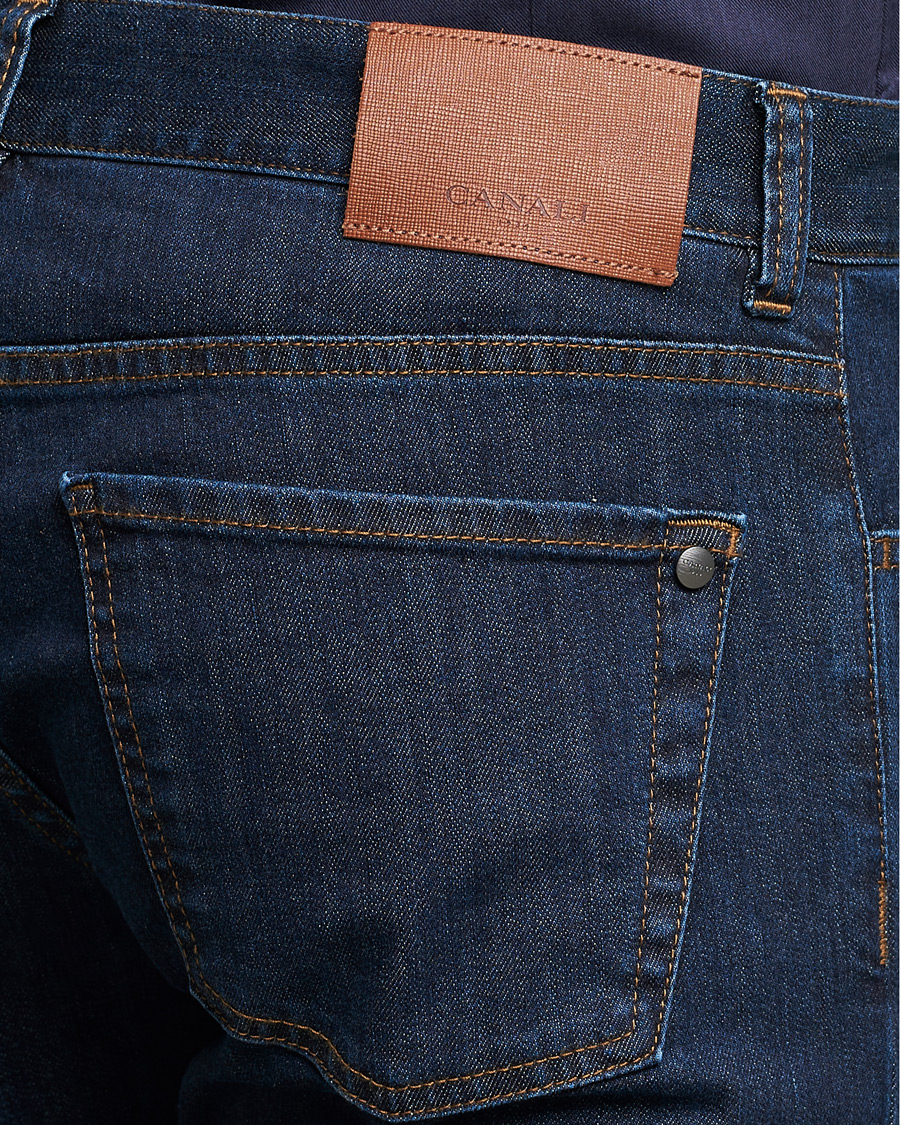 Hombres | Vaqueros | Canali | Slim Fit Stretch Jeans Dark Blue Wash