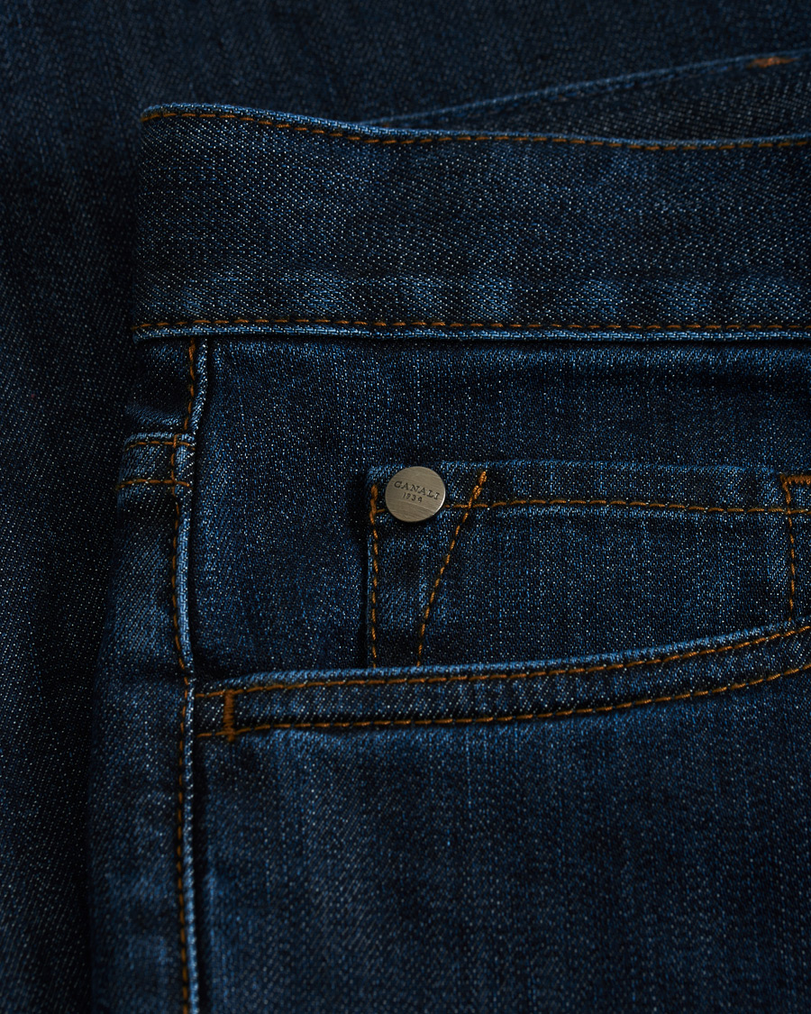 Hombres | Vaqueros | Canali | Slim Fit Stretch Jeans Dark Blue Wash