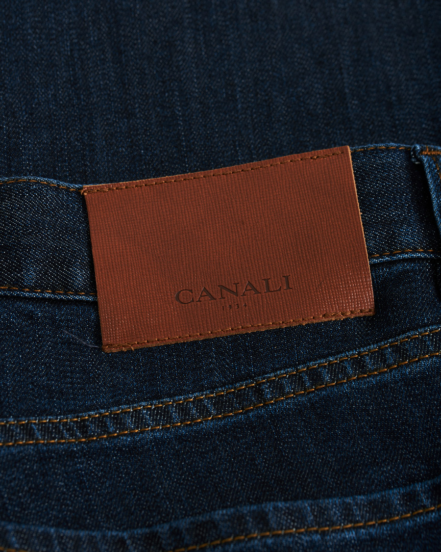Hombres | Vaqueros | Canali | Slim Fit Stretch Jeans Dark Blue Wash