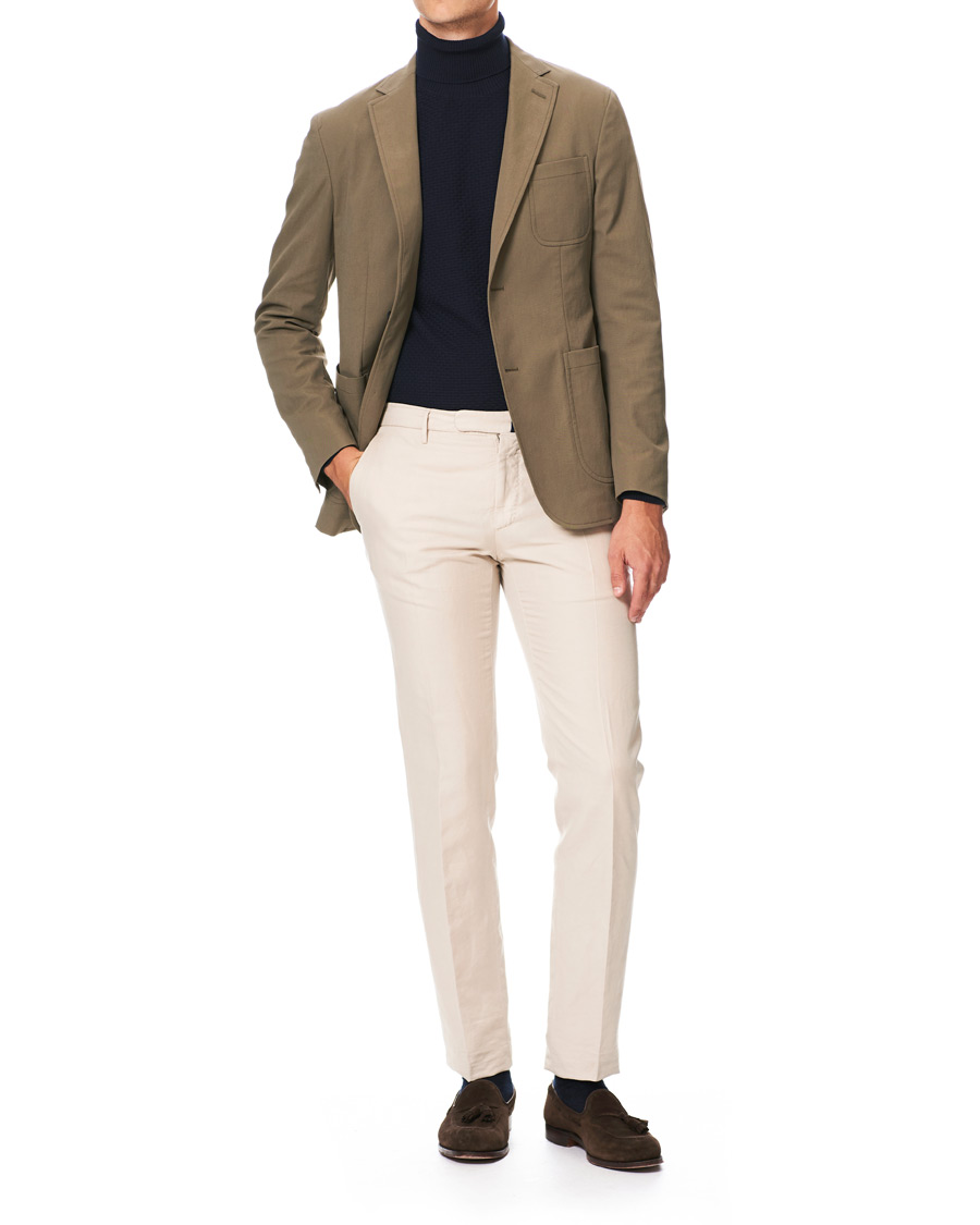 Hombres | Jerséis y prendas de punto | Canali | Micro Pattern Turtleneck Navy