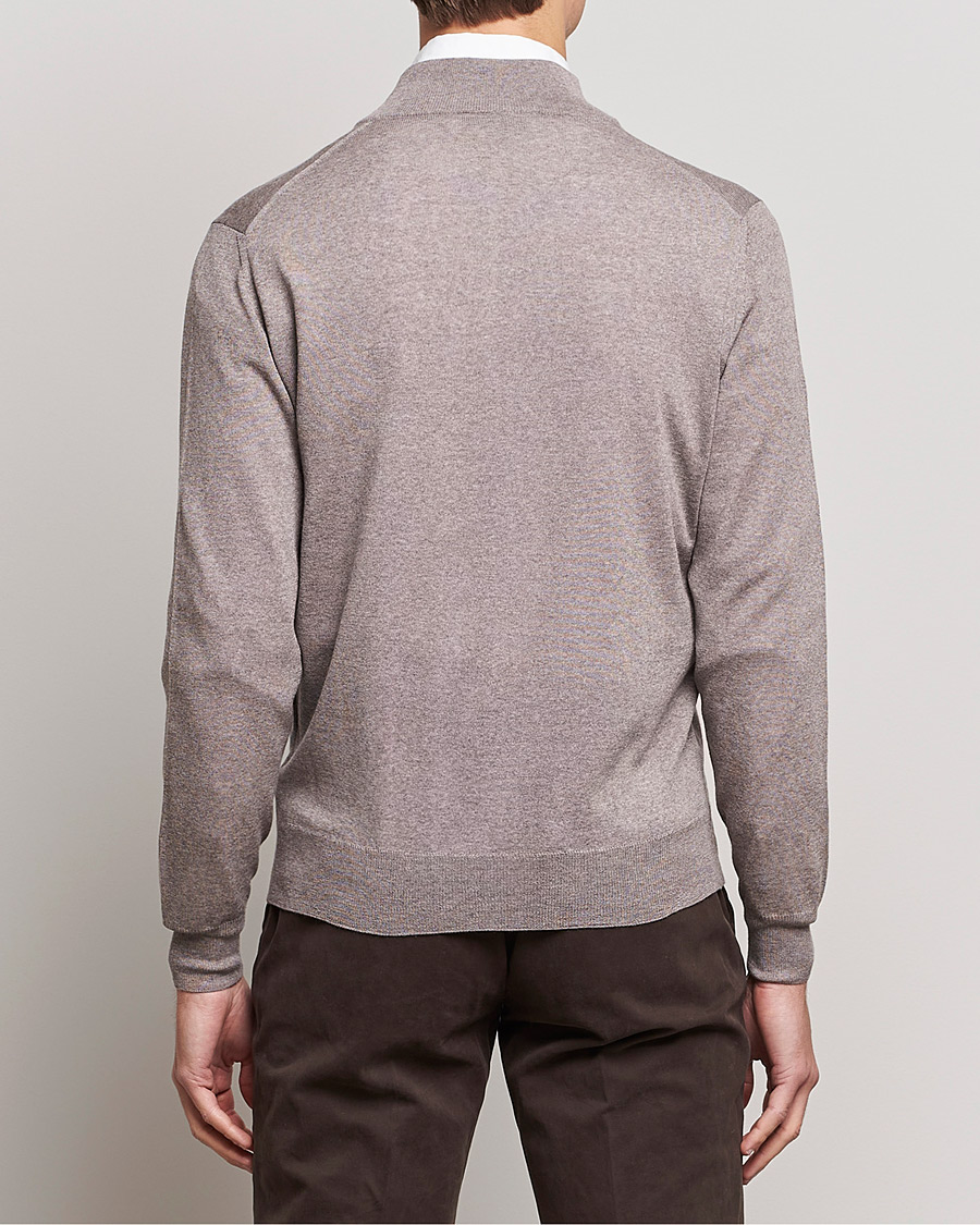 Hombres | Jerséis y prendas de punto | Canali | Merino Wool Full Zip Beige