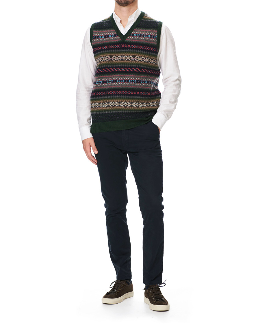 Hombres | Jerséis y prendas de punto | Gant | Holiday Fairisle Slipover Tartan Green
