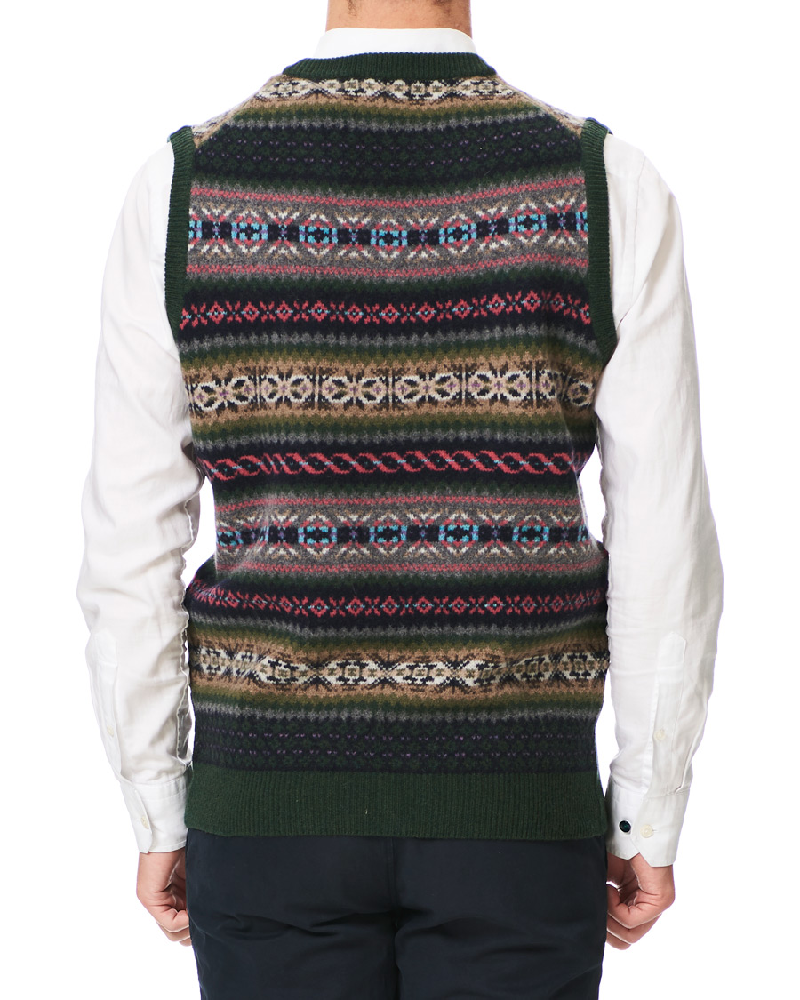 Hombres | Jerséis y prendas de punto | Gant | Holiday Fairisle Slipover Tartan Green