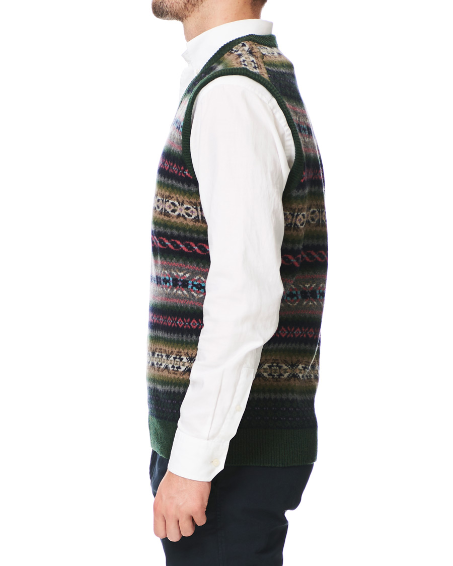 Hombres | Jerséis y prendas de punto | GANT | Holiday Fairisle Slipover Tartan Green