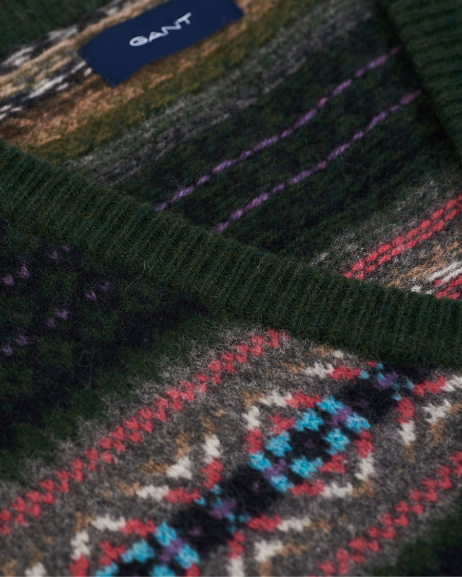 Hombres | Jerséis y prendas de punto | Gant | Holiday Fairisle Slipover Tartan Green