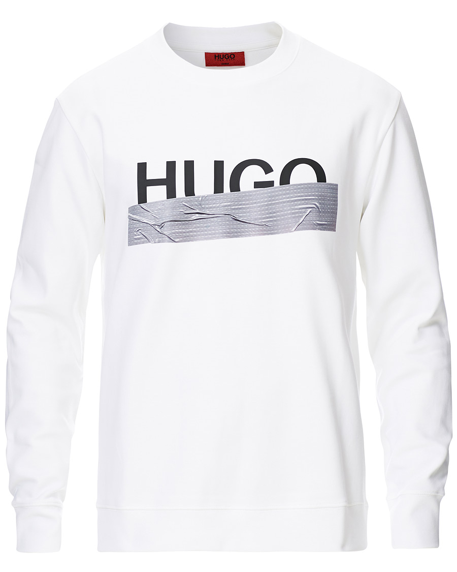 Hombres | Jerséis y prendas de punto | HUGO | Dicago Logo Crew Neck Sweatshirt White