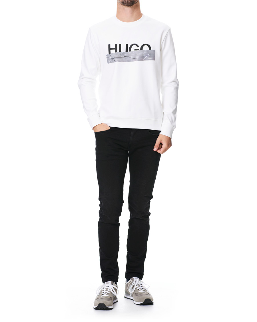 Hombres | Jerséis y prendas de punto | HUGO | Dicago Logo Crew Neck Sweatshirt White